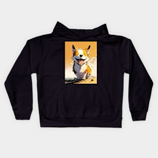 Pawsome: Happy Corgis Dog Smiles No. 3 on a Dark Background Kids Hoodie